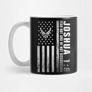 Air Force T-Shirt Joshua 19 Fear Not And Be Not Discouraged Mug